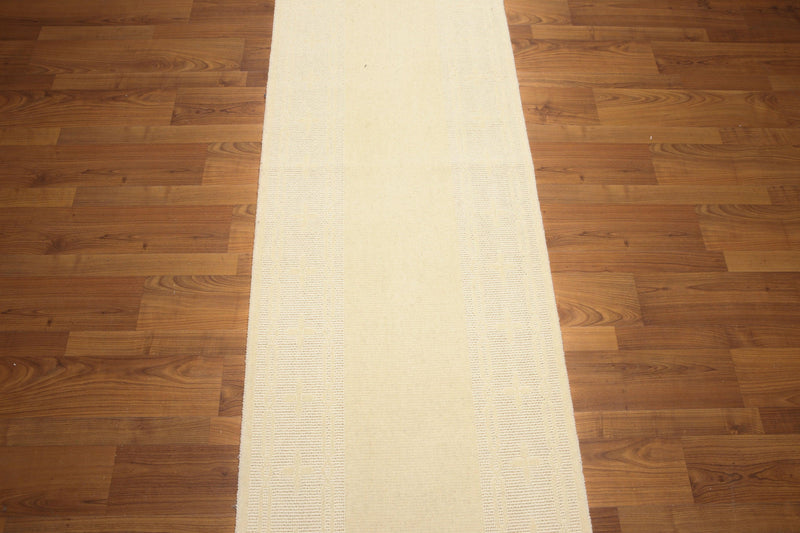 2'4" x 74' Modern Palace Size Runner 100% New Zealand Wool Area Rug Ivory