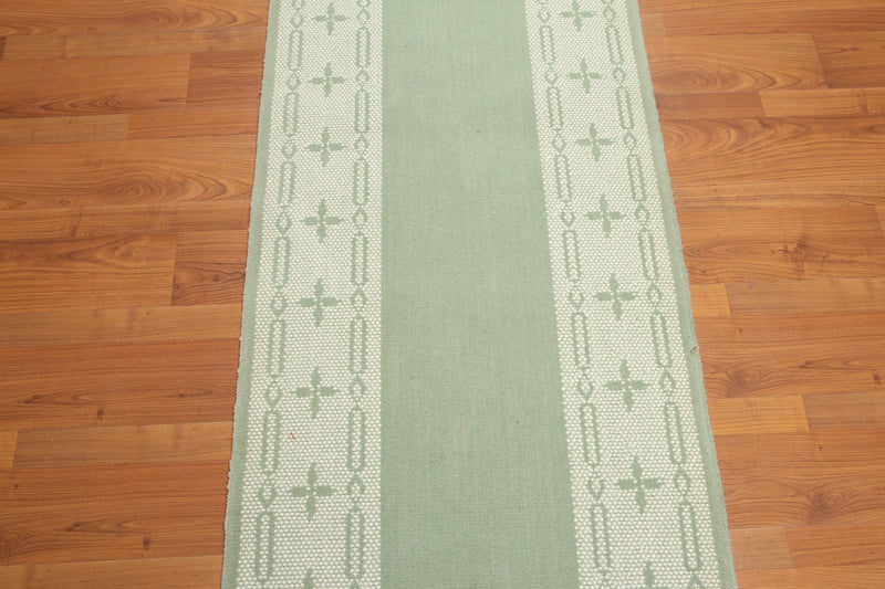 2'4" x 28' Palace Size Runner 100% New Zealand Wool Area Rug Green