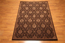 5'6" x 8'6" Handmade Wool & silk Oriental Area Rug Traditional Brown