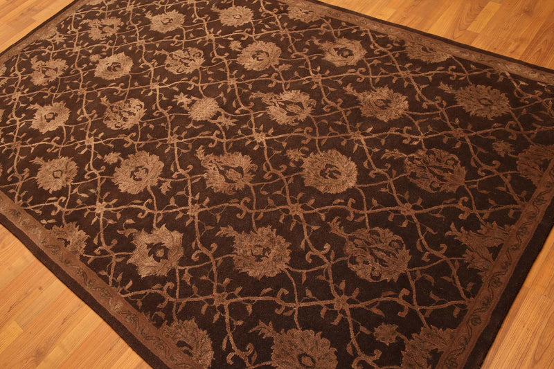 5'6" x 8'6" Handmade Wool & silk Oriental Area Rug Traditional Brown