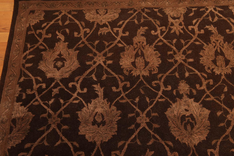 5'6" x 8'6" Handmade Wool & silk Oriental Area Rug Traditional Brown