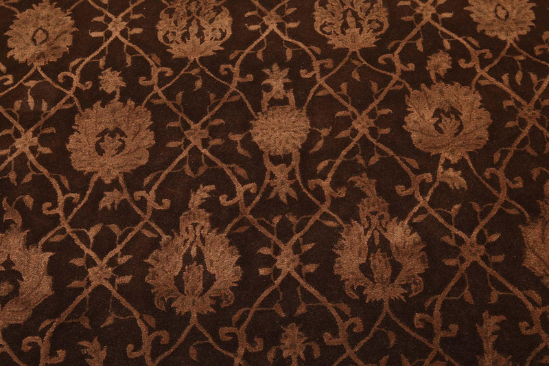 5'6" x 8'6" Handmade Wool & silk Oriental Area Rug Traditional Brown