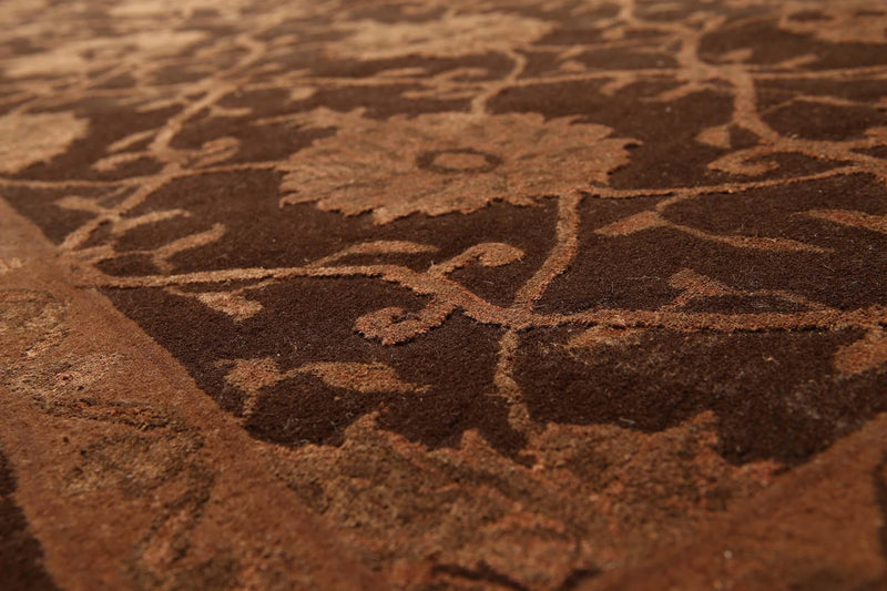 5'6" x 8'6" Handmade Wool & silk Oriental Area Rug Traditional Brown