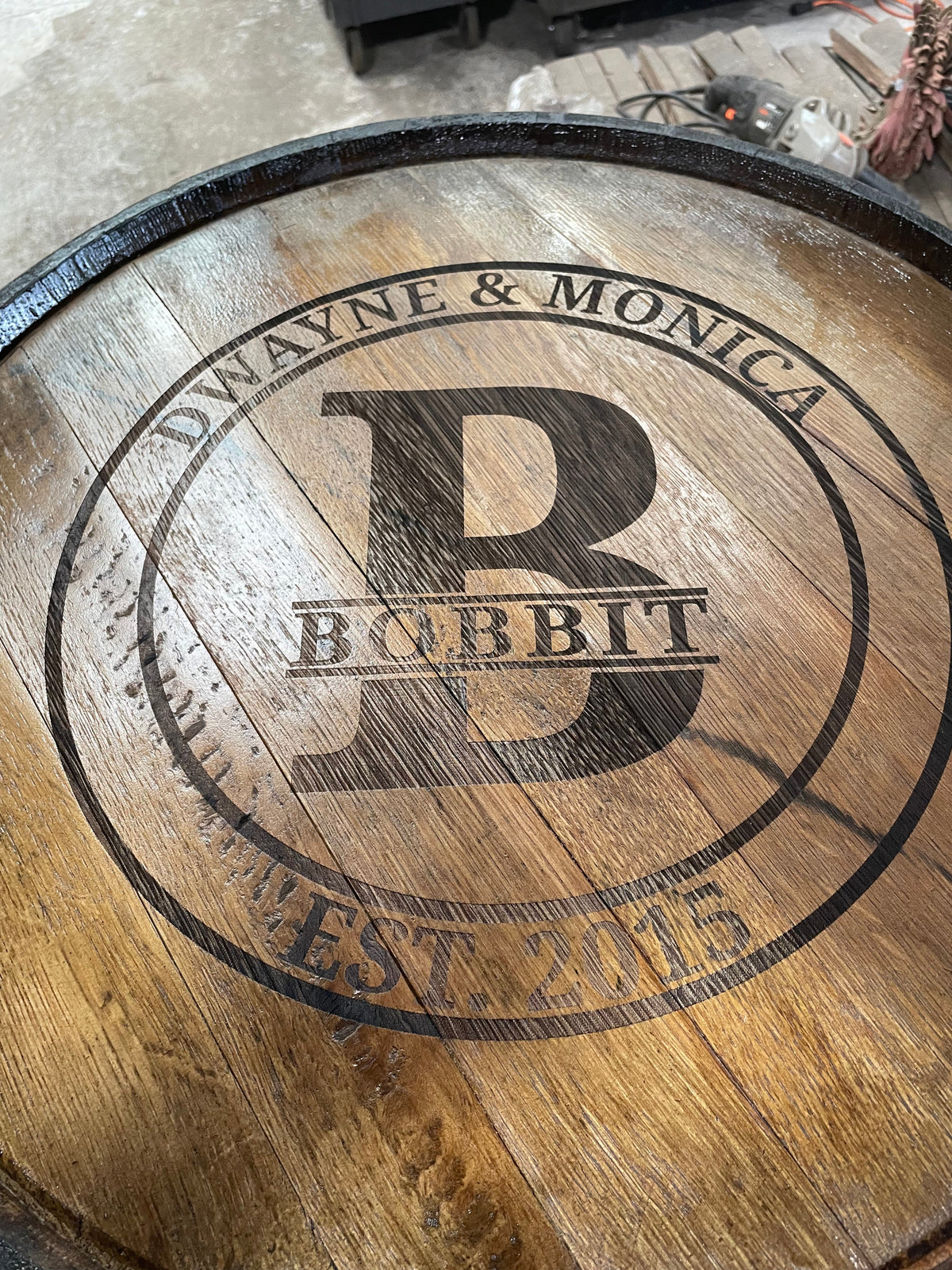 Open Face Whiskey Barrel Cabinet, photo 20 of 21