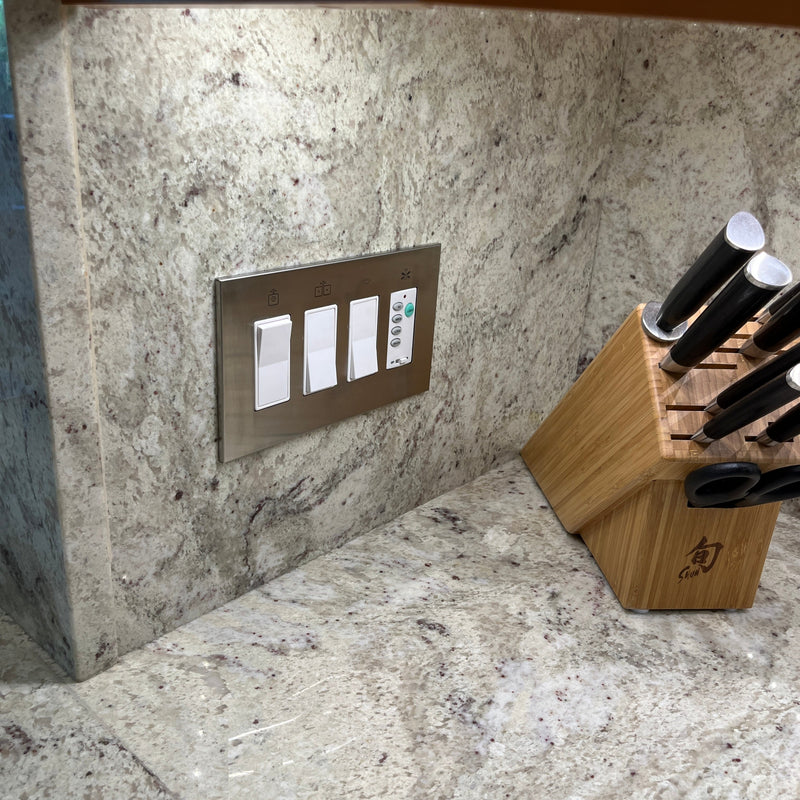 CleanPlate Wall Plate in Stainless Steel for Rocker Switches