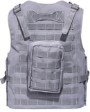 Kids Airsoft Tactical Plate Carrier Vest with Free US Flag Patch, Mil Spec 1000D Nylon PALS Molle Modular w/ 4 Mag Pouches, Side Pouch, Chest Mag Pouch