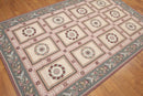 6x9 Beige Hand Woven 100% Wool French Needlepoint Aubusson Area rug