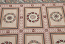 6x9 Beige Hand Woven 100% Wool French Needlepoint Aubusson Area rug