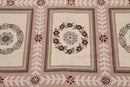 6x9 Beige Hand Woven 100% Wool French Needlepoint Aubusson Area rug