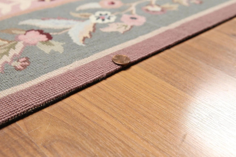 6x9 Beige Hand Woven 100% Wool French Needlepoint Aubusson Area rug