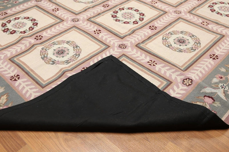 6x9 Beige Hand Woven 100% Wool French Needlepoint Aubusson Area rug