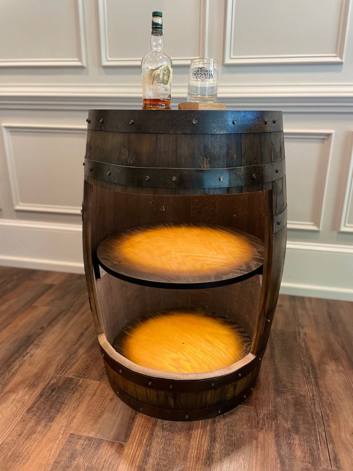 Open Face Whiskey Barrel Cabinet, photo 2 of 21
