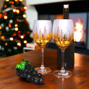 Gold Pine Tree Wine Glasses by Jersey Art Glass