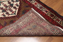3'7"x7'9" Burgundy Hand Made Traditional 100% Wool Oriental Area Rug