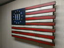 Large American Flag Gun Concealment Case with 2 Compartments