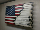 Small 2 Compartment Gun Case - Half Flag & Half Logo Designs