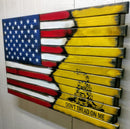 Small 2 Compartment Gun Case - Half Flag & Half Logo Designs