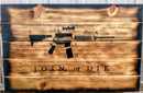 Charred AR-15 "Join or Die" Hidden Gun Storage Sign