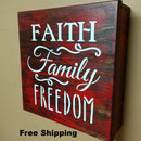 “Faith, Family, Freedom” Mini Concealment Wall Art Box