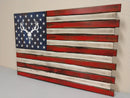 Large American Flag Gun Concealment Case with 2 Compartments