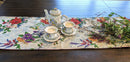 DaDa Bedding Floral Roses Tropical Paradise Birds Woven Tapestry Dining Table Runner (18116)