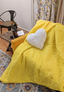 DaDa Bedding White Luxury Roses Romantic Plush Stuffed Heart Throw Pillow - 16” x 14”