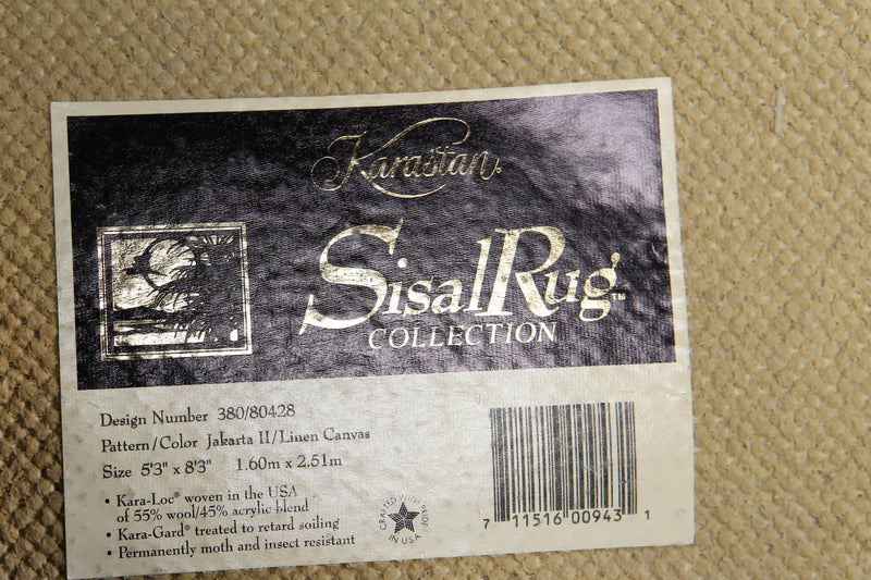 5'3" x 8'3" Authentic Wool and Acrylic Oriental Area Rug Beige