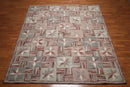 8'x10' Beige, Rust, Gray, Rose, Multi Color Hand Tufted Oriental Wool Rug
