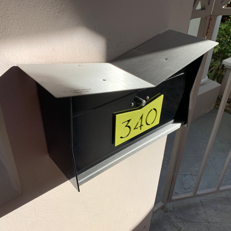 ButterFly Box in JET BLACK - Wall Mount Mailbox