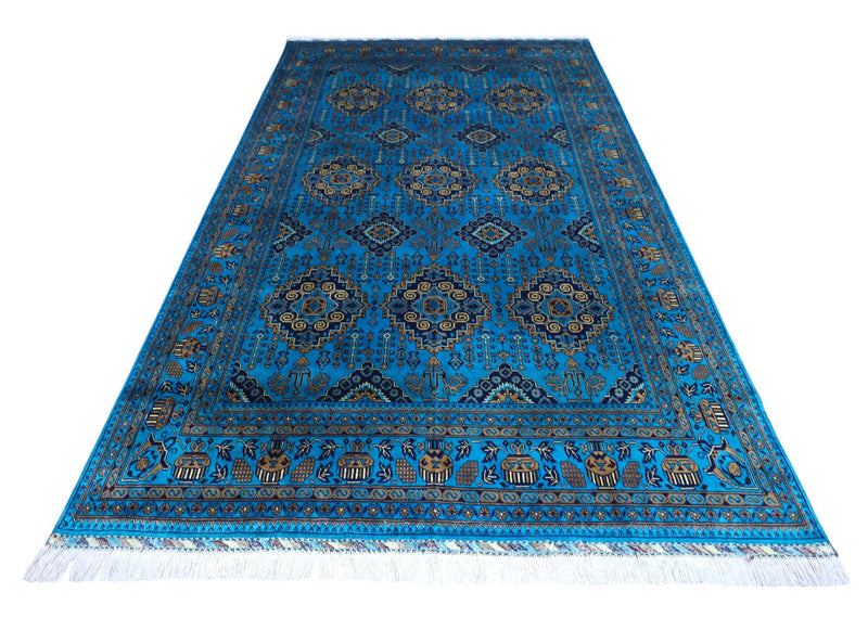 Hand-Knotted Afghani Zerkhaki Wool Rug – 6’6″  x  10’0″