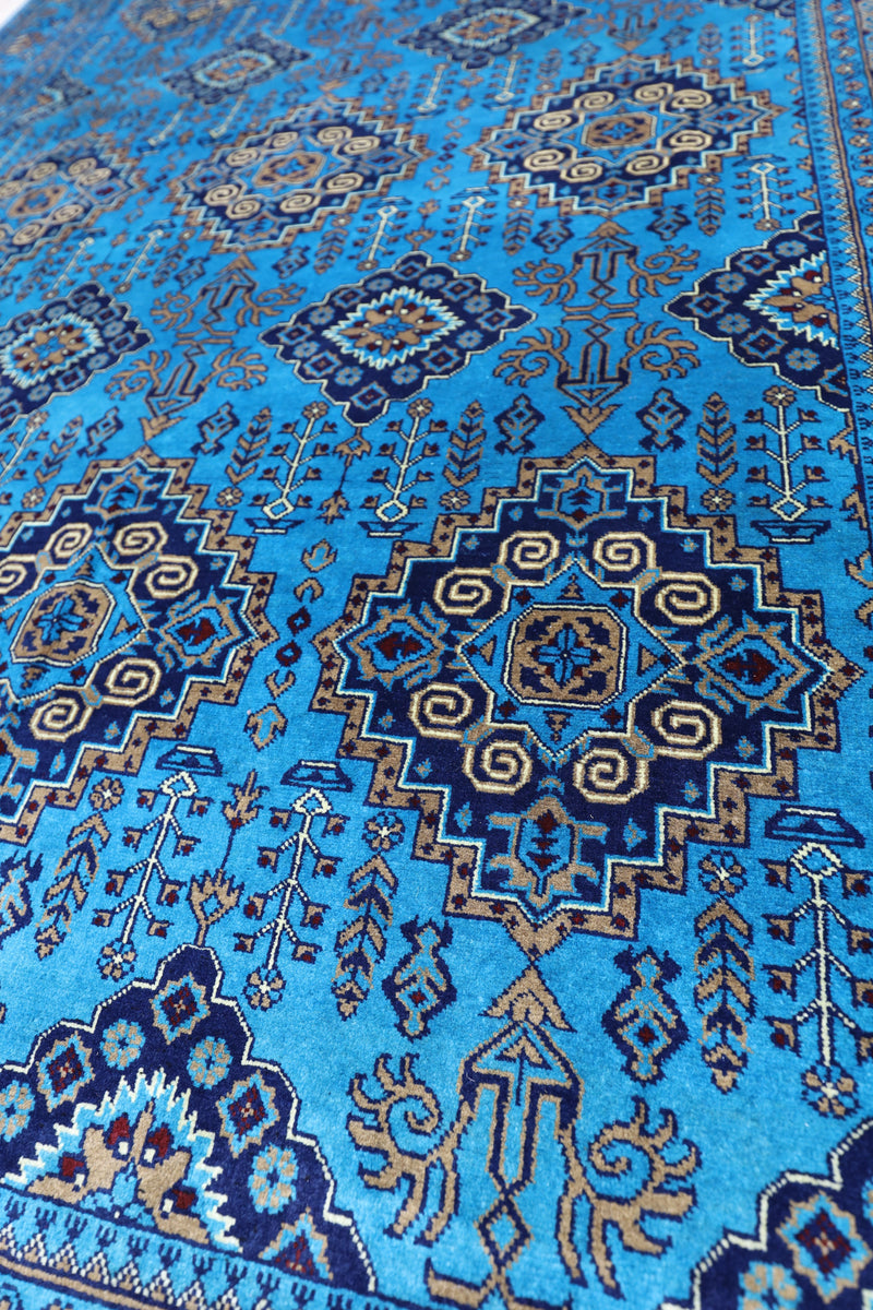 Hand-Knotted Afghani Zerkhaki Wool Rug – 6’6″  x  10’0″