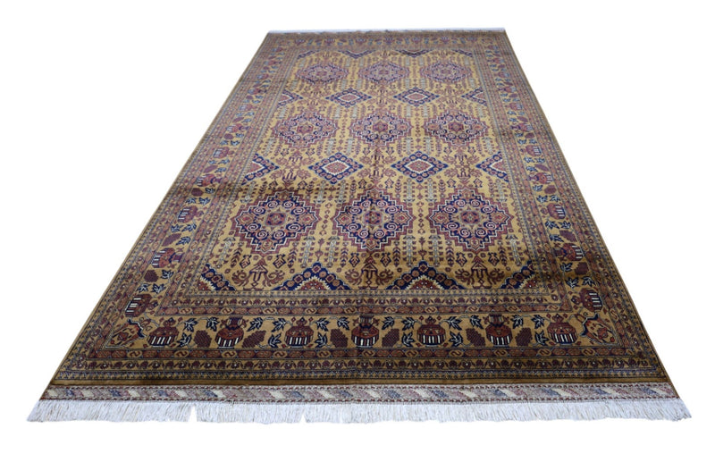 Hand-Knotted Afghani Zerkhaki Wool Rug – 6’7″  x  10’2″