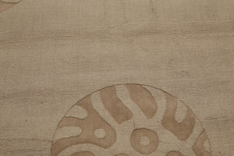 6'8" x 8'3" Handmade 100% Wool Modern Area rug Camel