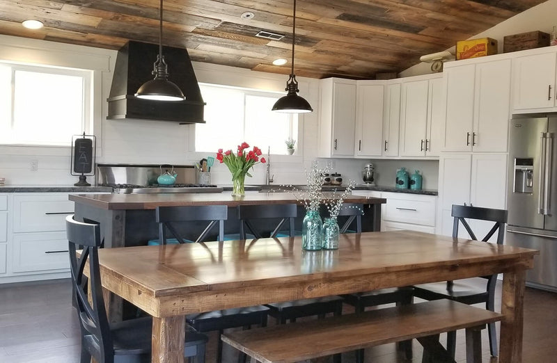 Farmhouse Dining Table with Post Legs