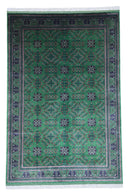 Hand-Knotted Afghani Bukharayi Wool Rug – 6’7″  x  9’9″