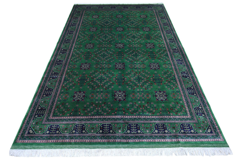 Hand-Knotted Afghani Bukharayi Wool Rug – 6’7″  x  9’9″