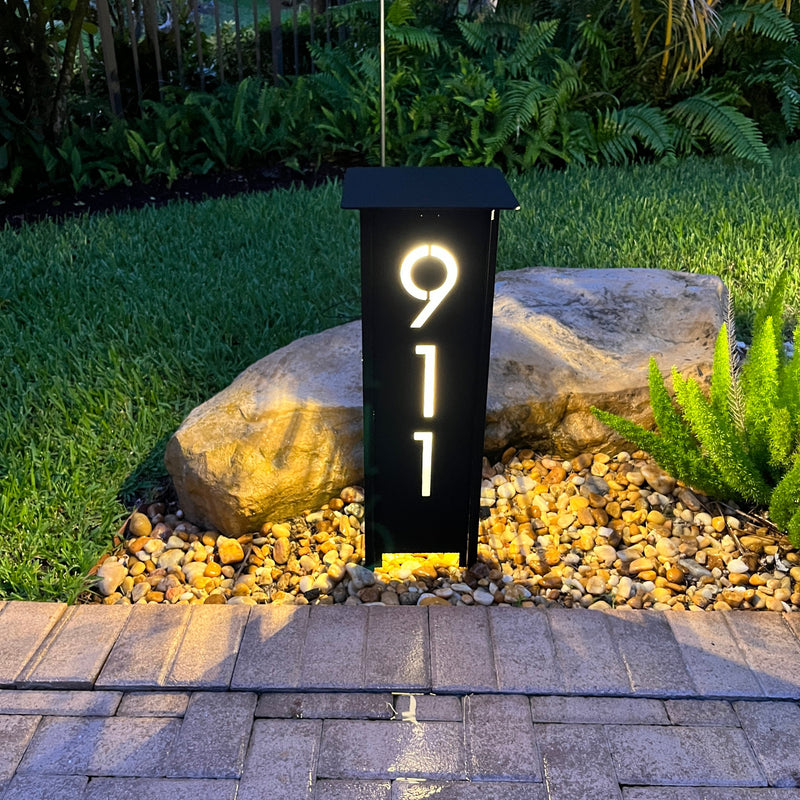 RadiantLight 27" tall ADDRESS MARKER Landscape Light - Garden Light