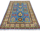Hand-Knotted Afghani Kazak Wool Rug – 3’11″  x  6’0″
