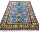 Hand-Knotted Afghani Kazak Wool Rug – 3’11″  x  6’0″