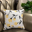 DaDa Bedding Yellow Fleur Floral Botanical Spring Tapestry Throw Pillow Cover, 16" x 16" (18112)
