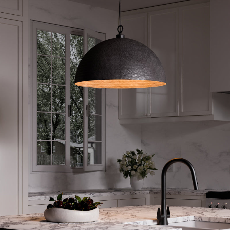 Dome Oxidized Copper Pendant Light - BRASSMA