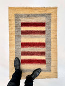 Gabbeh 2'08"x3'11" ivory/multicolor