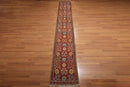2'6" x 16' Runner Hand knotted Turkish Oushak Vegetable Dyed wool Area rug Rust