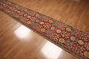 2'6" x 16' Runner Hand knotted Turkish Oushak Vegetable Dyed wool Area rug Rust