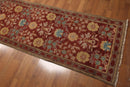 2'6" x 16' Runner Hand knotted Turkish Oushak Vegetable Dyed wool Area rug Rust