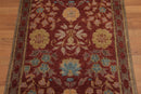 2'6" x 16' Runner Hand knotted Turkish Oushak Vegetable Dyed wool Area rug Rust
