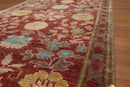 2'6" x 16' Runner Hand knotted Turkish Oushak Vegetable Dyed wool Area rug Rust