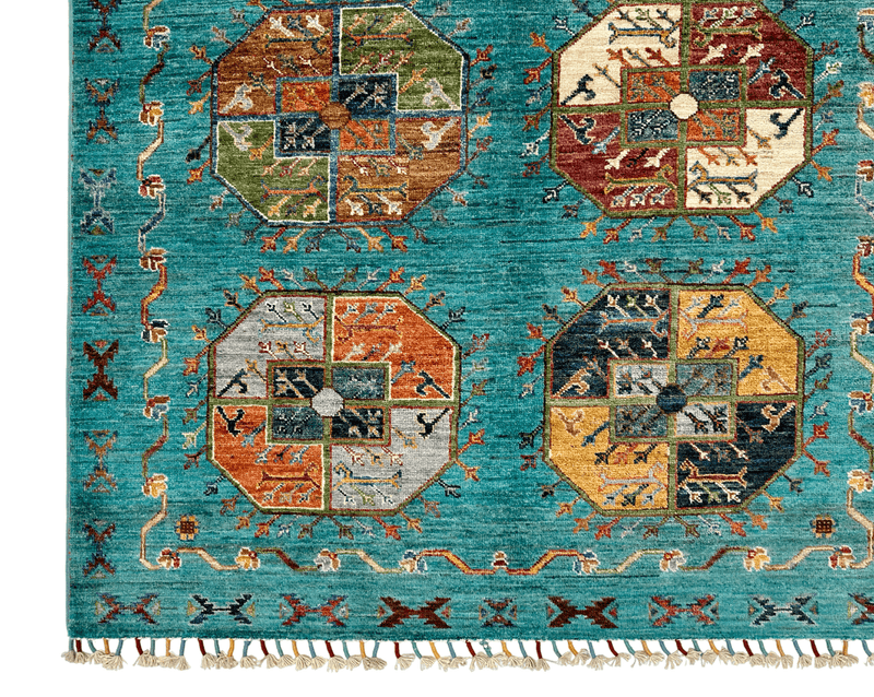 Afghan Ersari (4'01"x6'02") turquoise/multicolor, photo 2 of 10