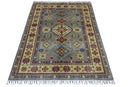 Hand-Knotted Afghani Kazak Wool Rug – 3’11″  x  5’6″