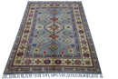 Hand-Knotted Afghani Kazak Wool Rug – 3’11″  x  5’6″